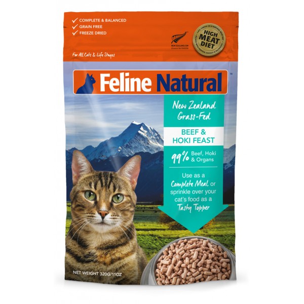 Feline Natural Freeze-Dried Beef & Hoki 320g FV-600x600